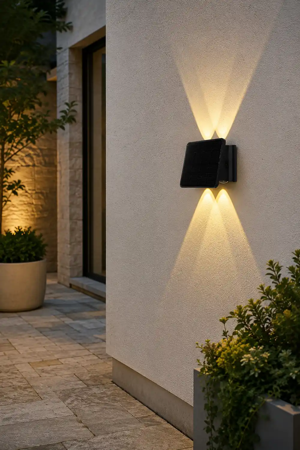 Up and Down Lighting LED Waterproof Black Modern Solar Wall Lights - Lumpaz