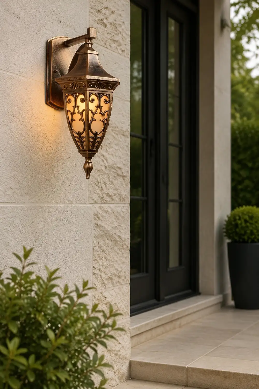 Outdoor Vintage Bronze Wall Light 1-light Wall-Mount Lantern - Lumpaz