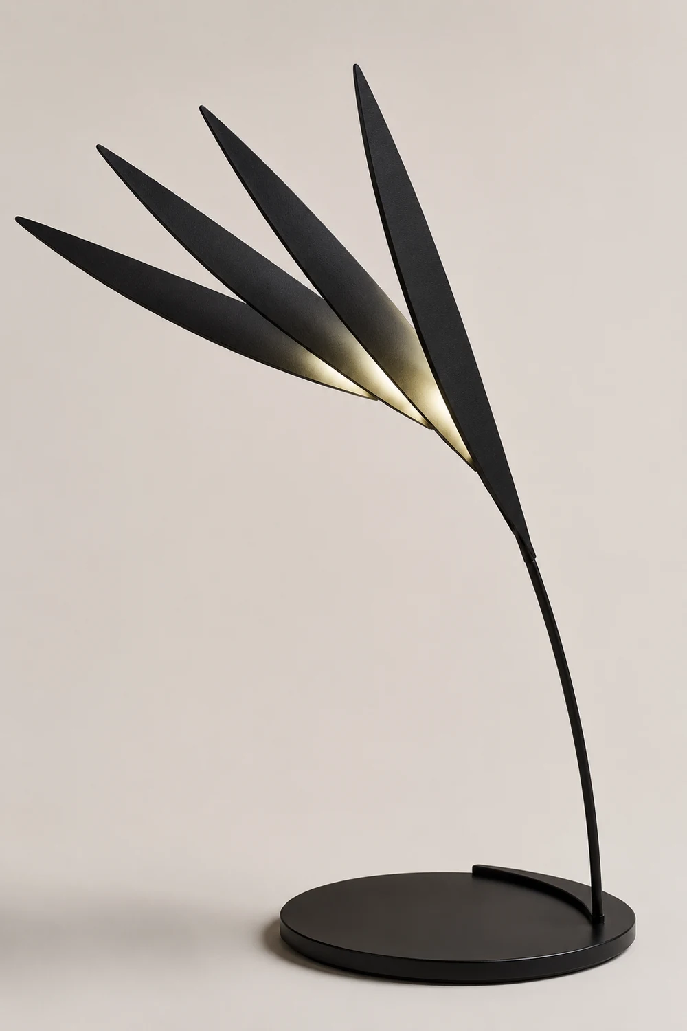 Salgado Leaf Metal/Acrylic Long Arm Floor Lamp, Living Room - Lumpaz