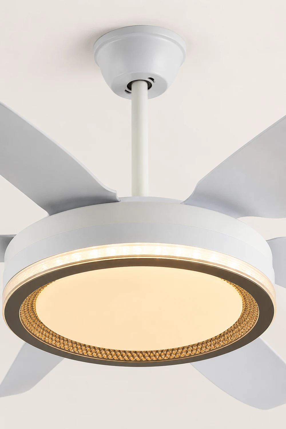 Haydn 6-Blade Modern Basic DC Ceiling Fan with Light, 51'' - Lumpaz
