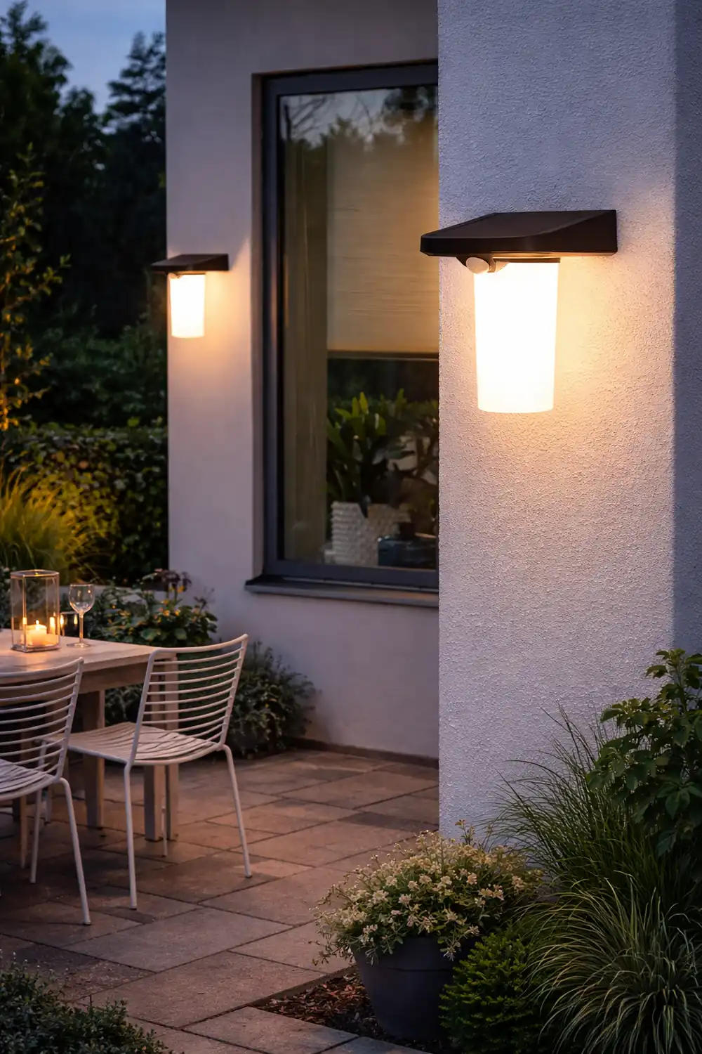 Modern LED Black Outdoor Solar Wall Lights with Motion Sensor - Lumpaz