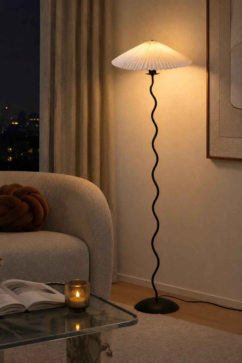 Renée Modern LED Mushroom Floor Lamp Metal Bedroom/Living Room - Lumpaz