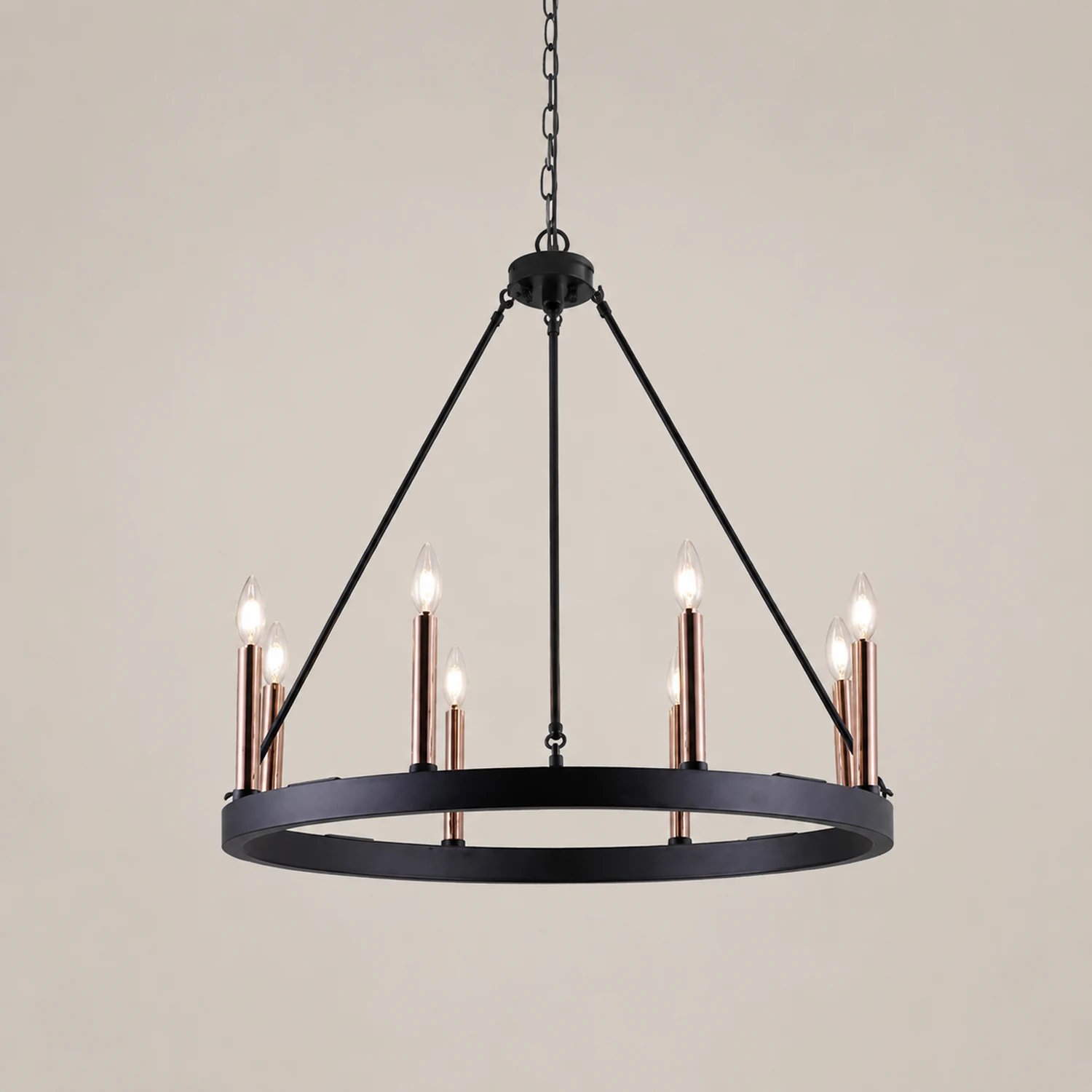 Silva Modern Industrial LED Chandelier Black Metal  Living Room - Lumpaz