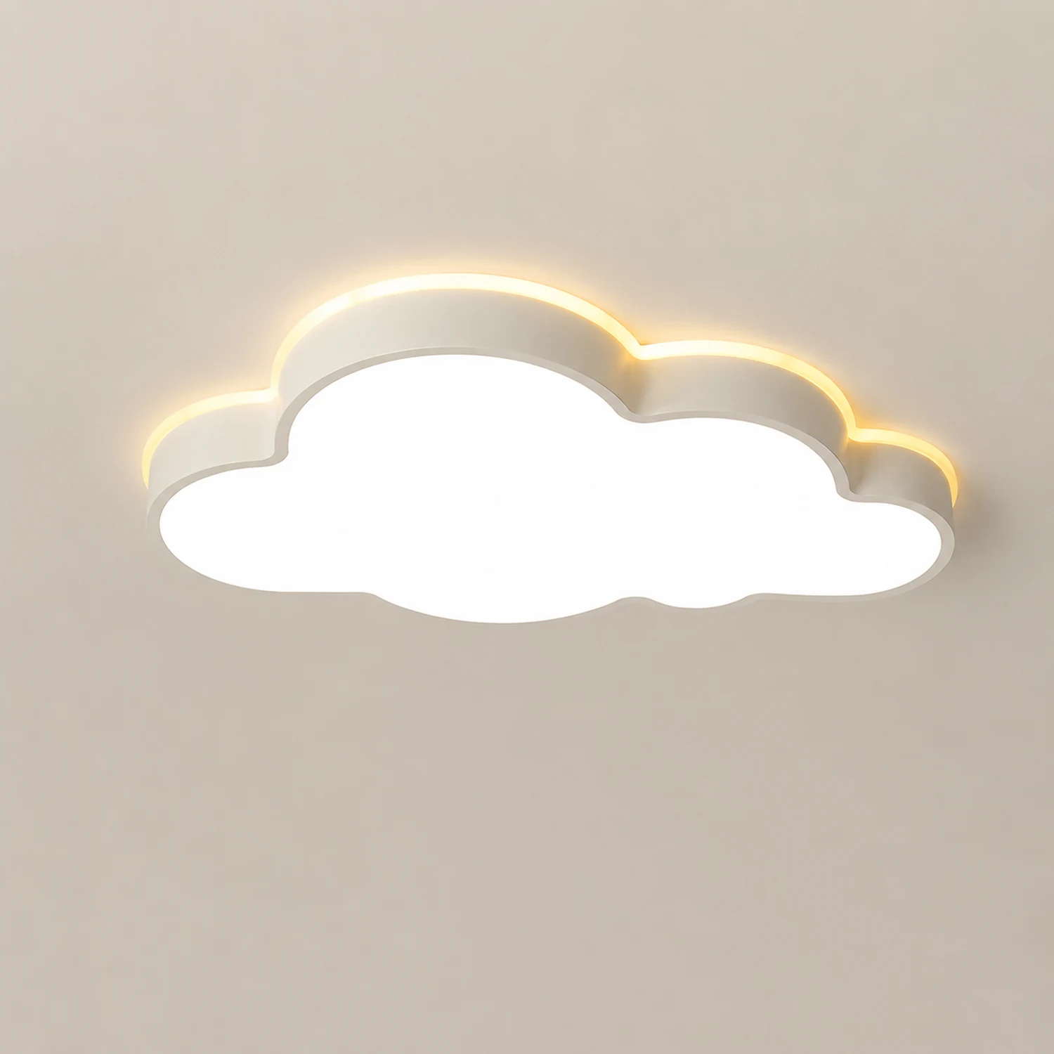 Minori Modern Flush Mount Cloud Ceiling Light, White, Metal - Lumpaz
