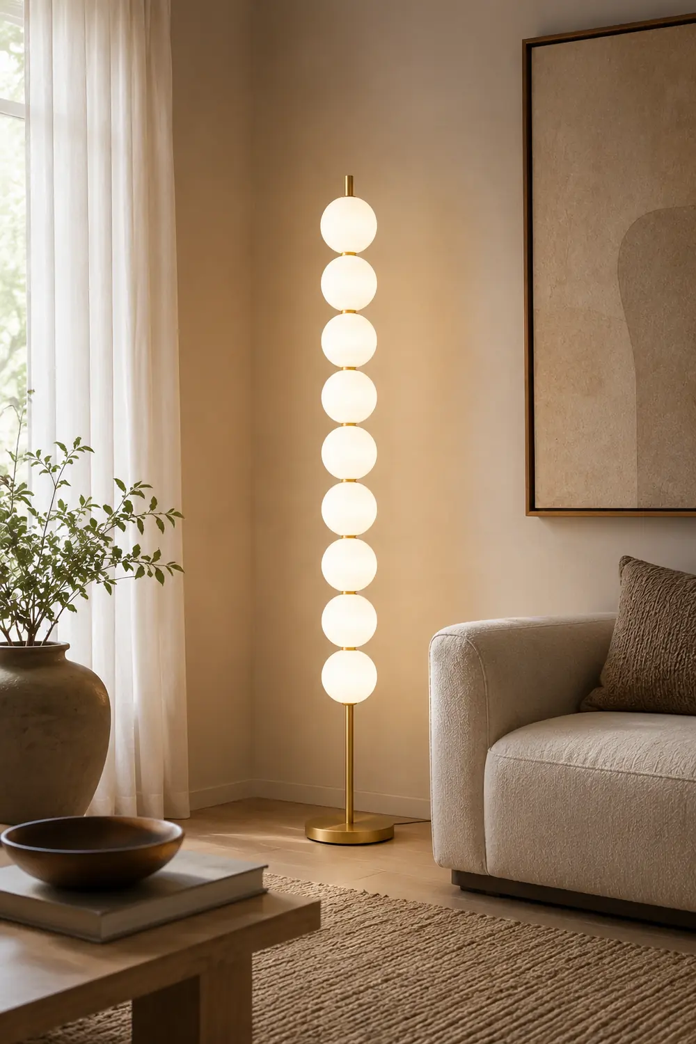 Valentina Modern Candy Acrylic/etal Floor Lamp, Brass - Lumpaz