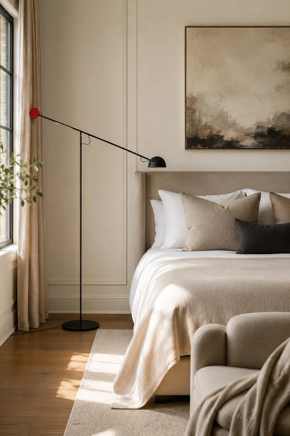 Avi Industrial Minimalist Linear Metal Floor Lamp, Black - Lumpaz