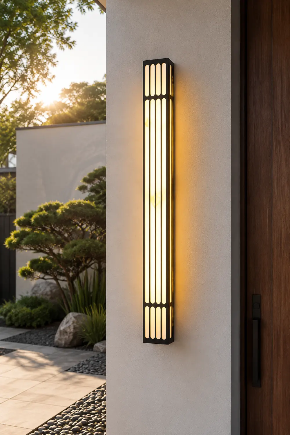 31.5 In. Long Strip Rectangular Waterproof Black Outdoor Wall Lamp - Lumpaz