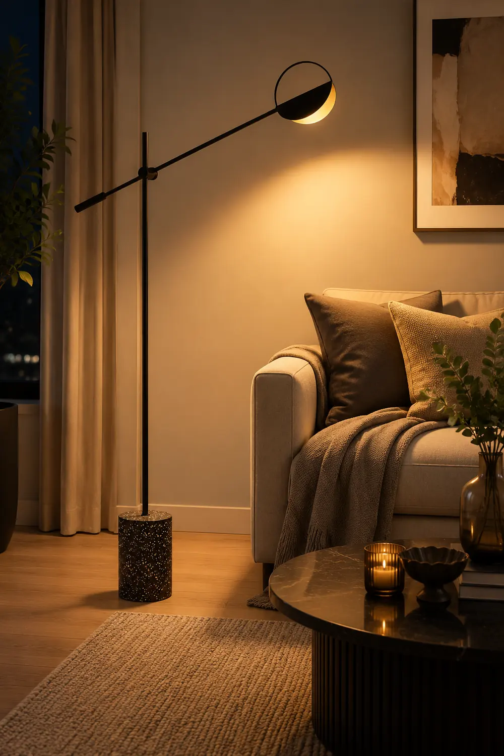 Salgado Nordic Modern Minimalist Floor Lamp, Black/Gold - Lumpaz