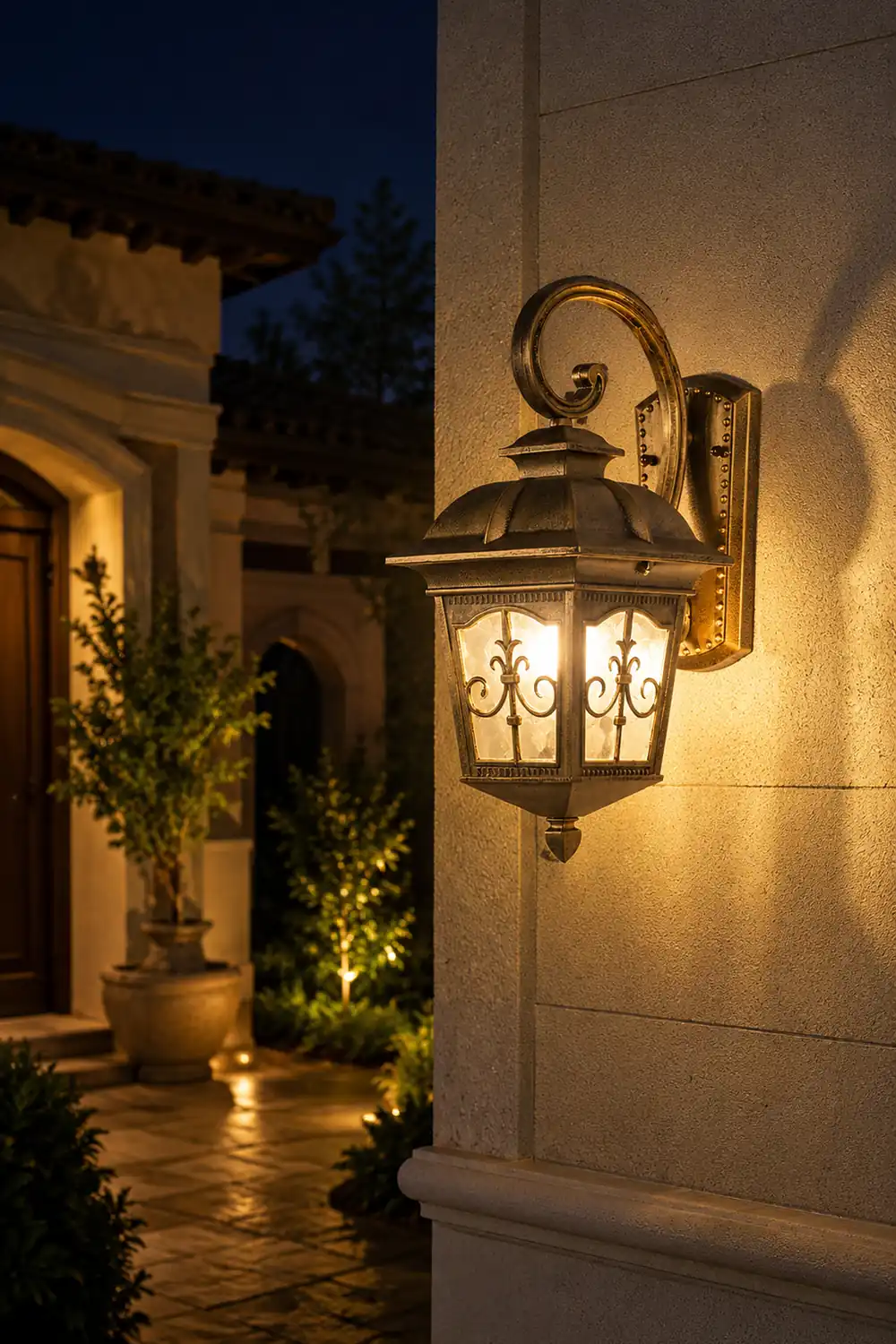 Waterproof Retro Elegant LED Glass European Style Outdoor Wall Lights - Lumpaz