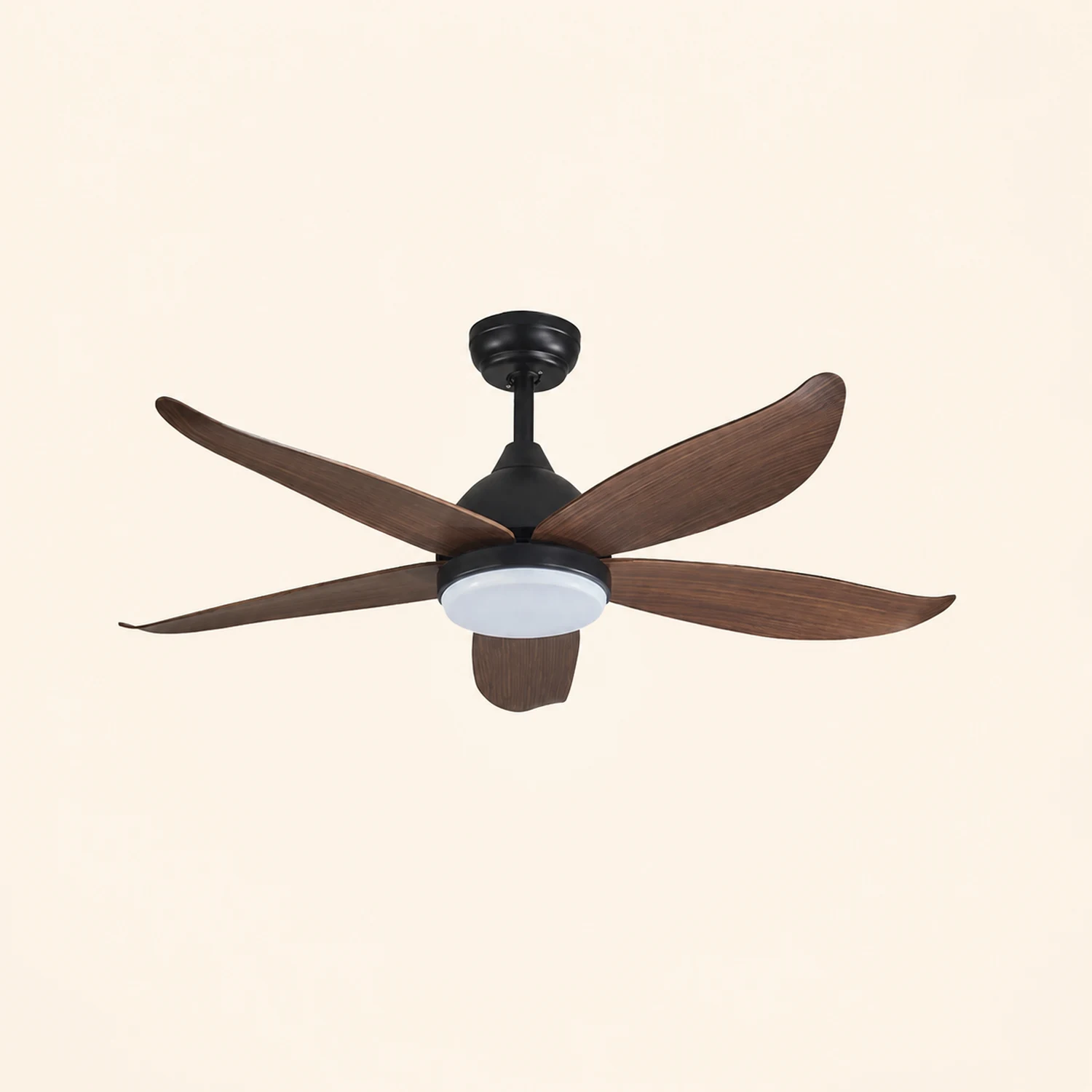Haydn 5-Blade Modern Black DC Ceiling Fan with Light, 47'' - Lumpaz
