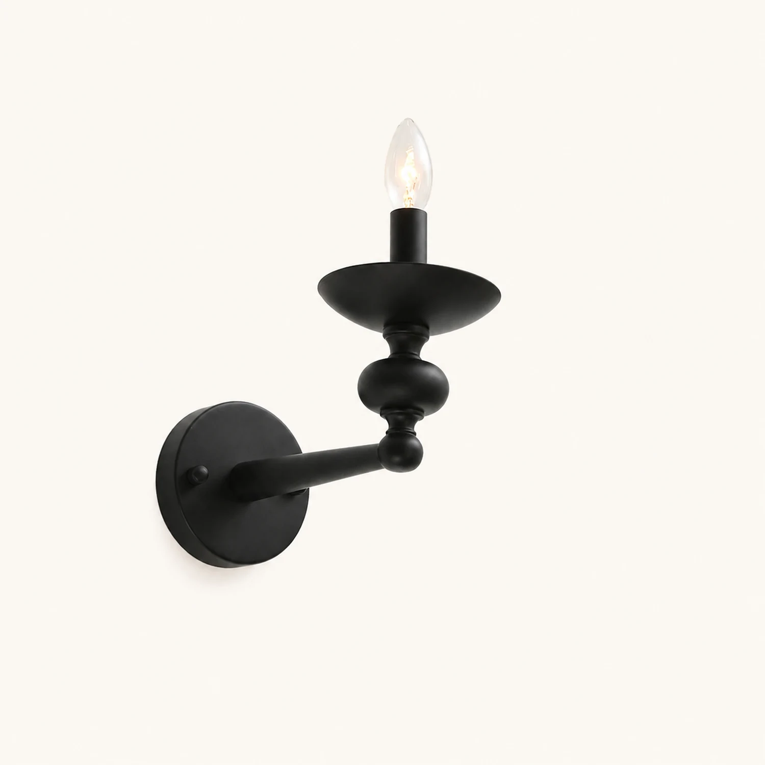 Alessio Retro Candle Wall Lamp/Black Chandelier for Living Room, Dining Room - Lumpaz
