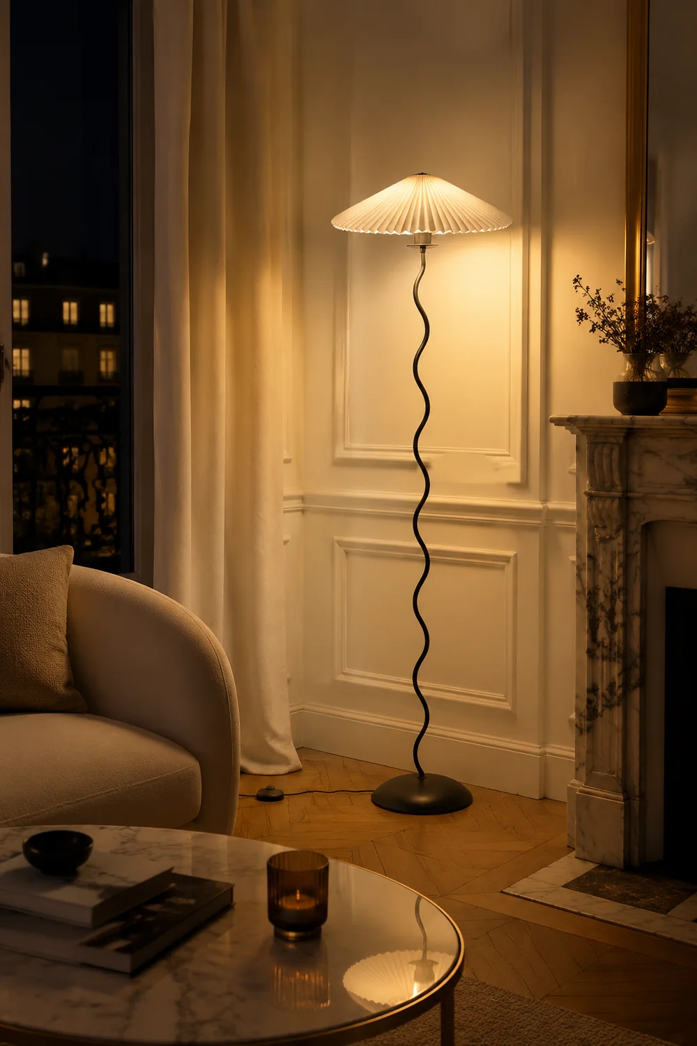 Renée Modern LED Mushroom Floor Lamp Metal Bedroom/Living Room - Lumpaz