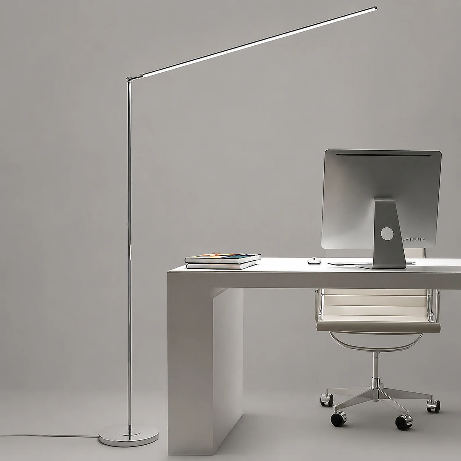 Modern Steamline Minimalist linear Floor Lamp, 2 Color - Lumpaz