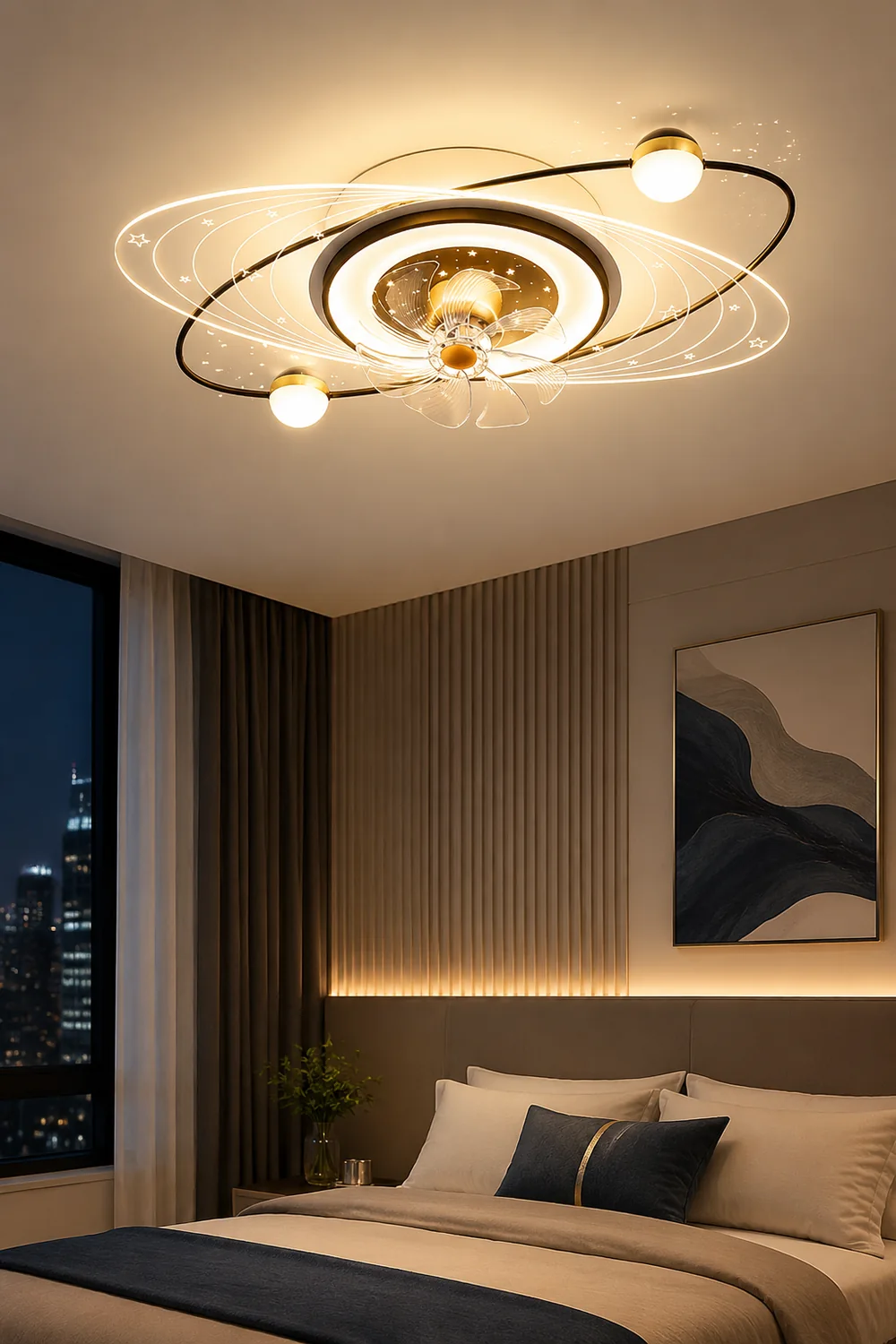Madina Ceiling Fan with Light, 6 Style, 22"/24" - Lumpaz