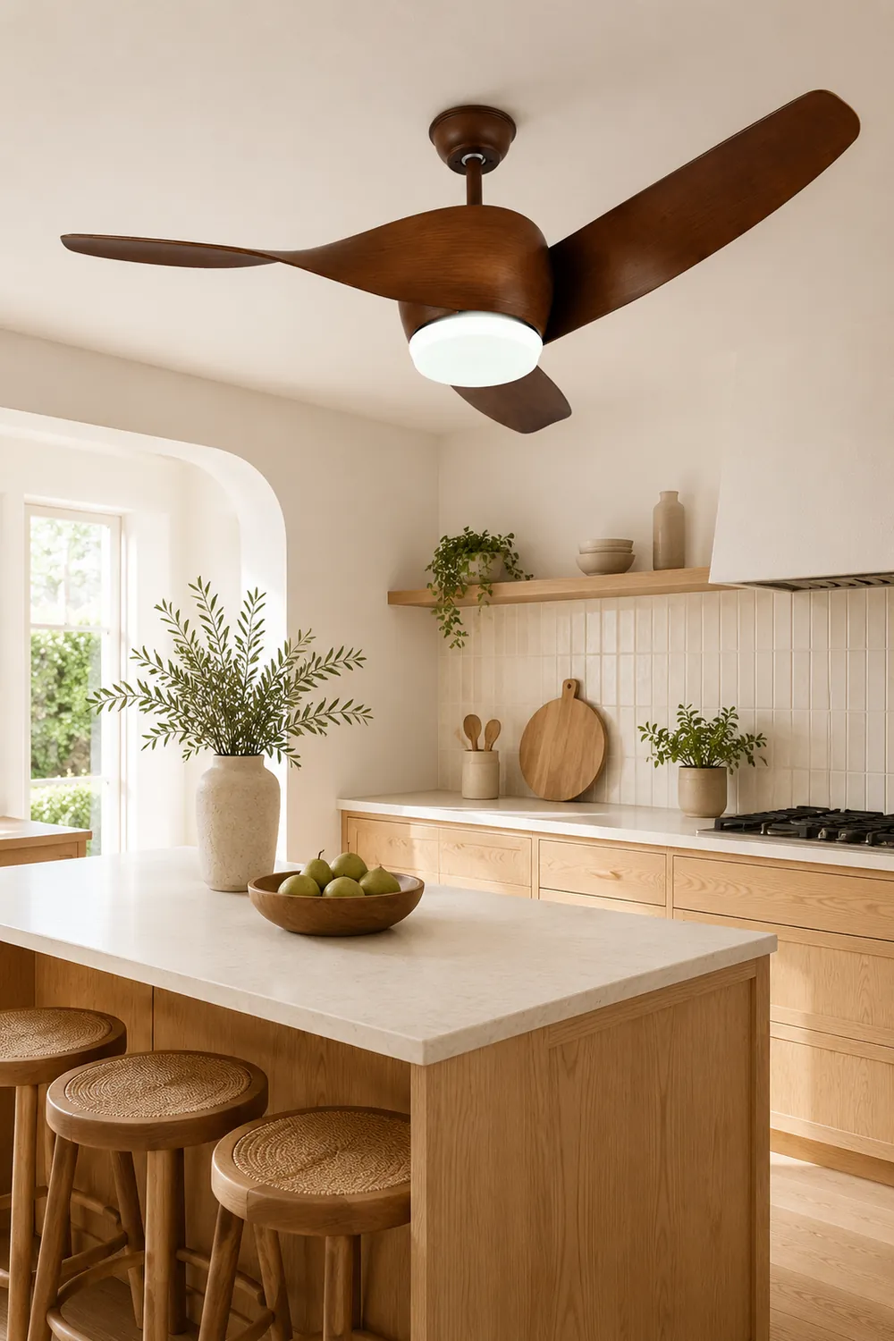 Garner 3-Blade Basic Ceiling Fan with Light, 4 Colors, DIA 52'' - Lumpaz