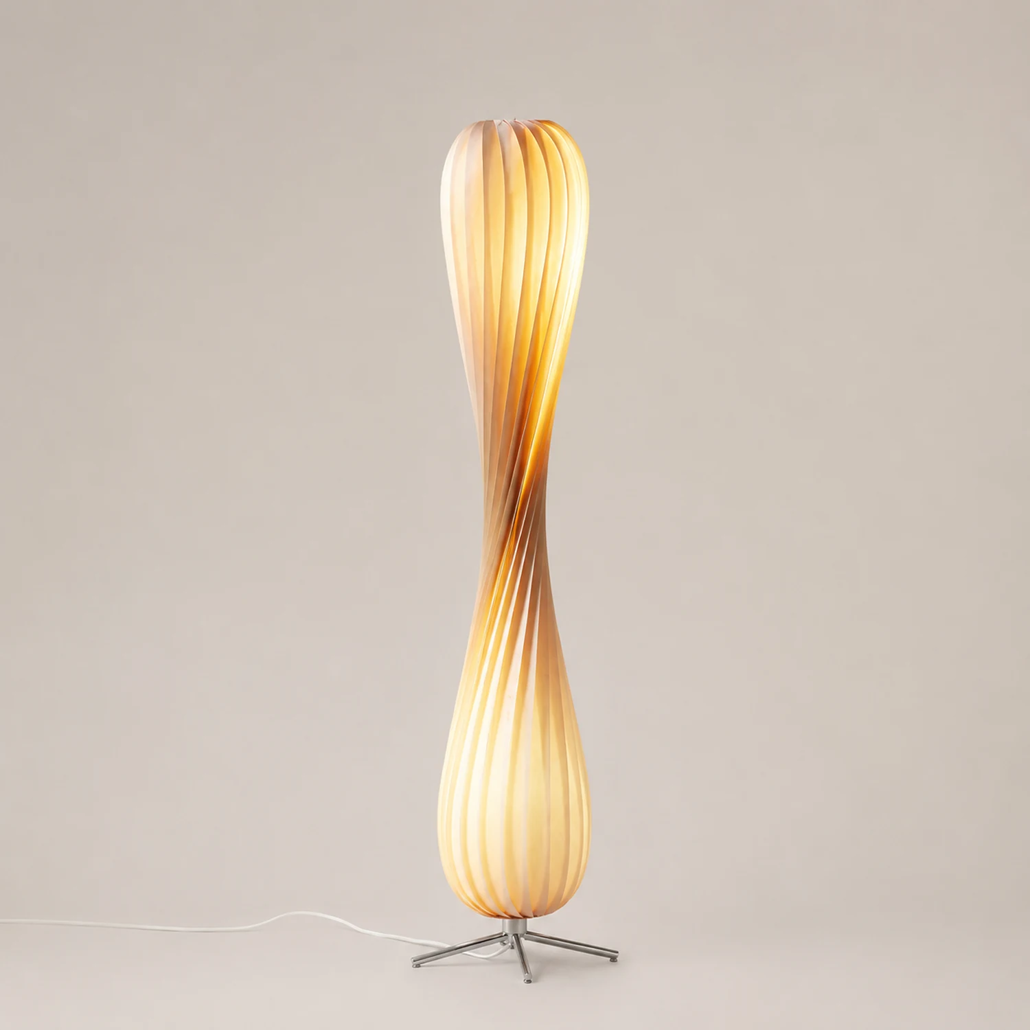 Ozawa Modern Twisted Wood Floor Lamp Wood Color - Lumpaz