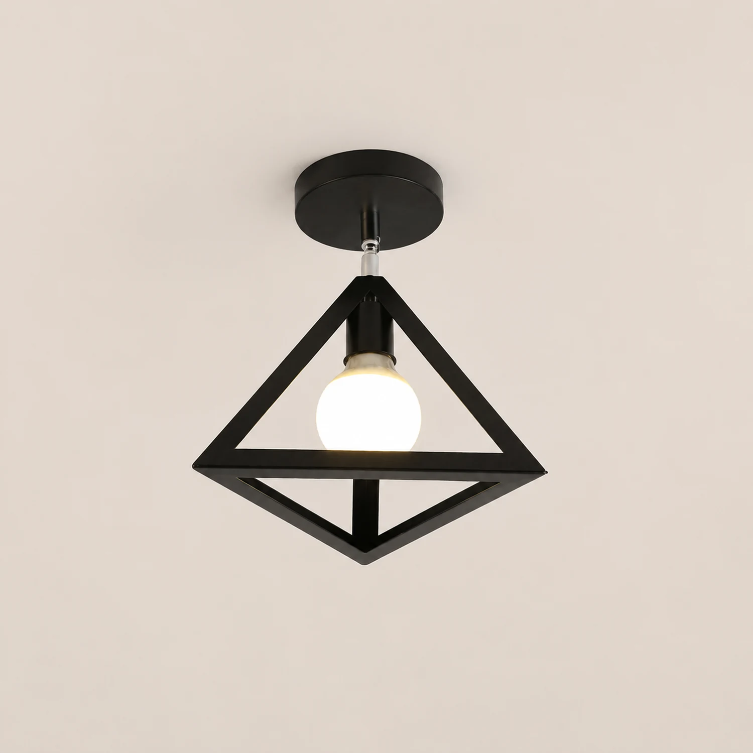 Herbert Modern Nordic Metal LED Flush Mount Ceiling Light, Black/White - Lumpaz