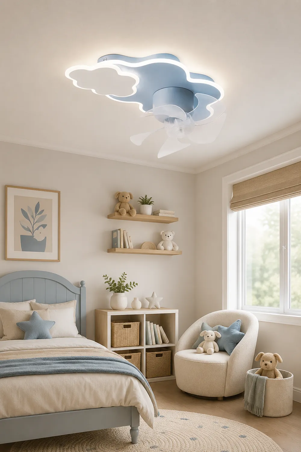Minori Cloud Ceiling Fan with Light, 3 Color, 23"/21.5'' - Lumpaz