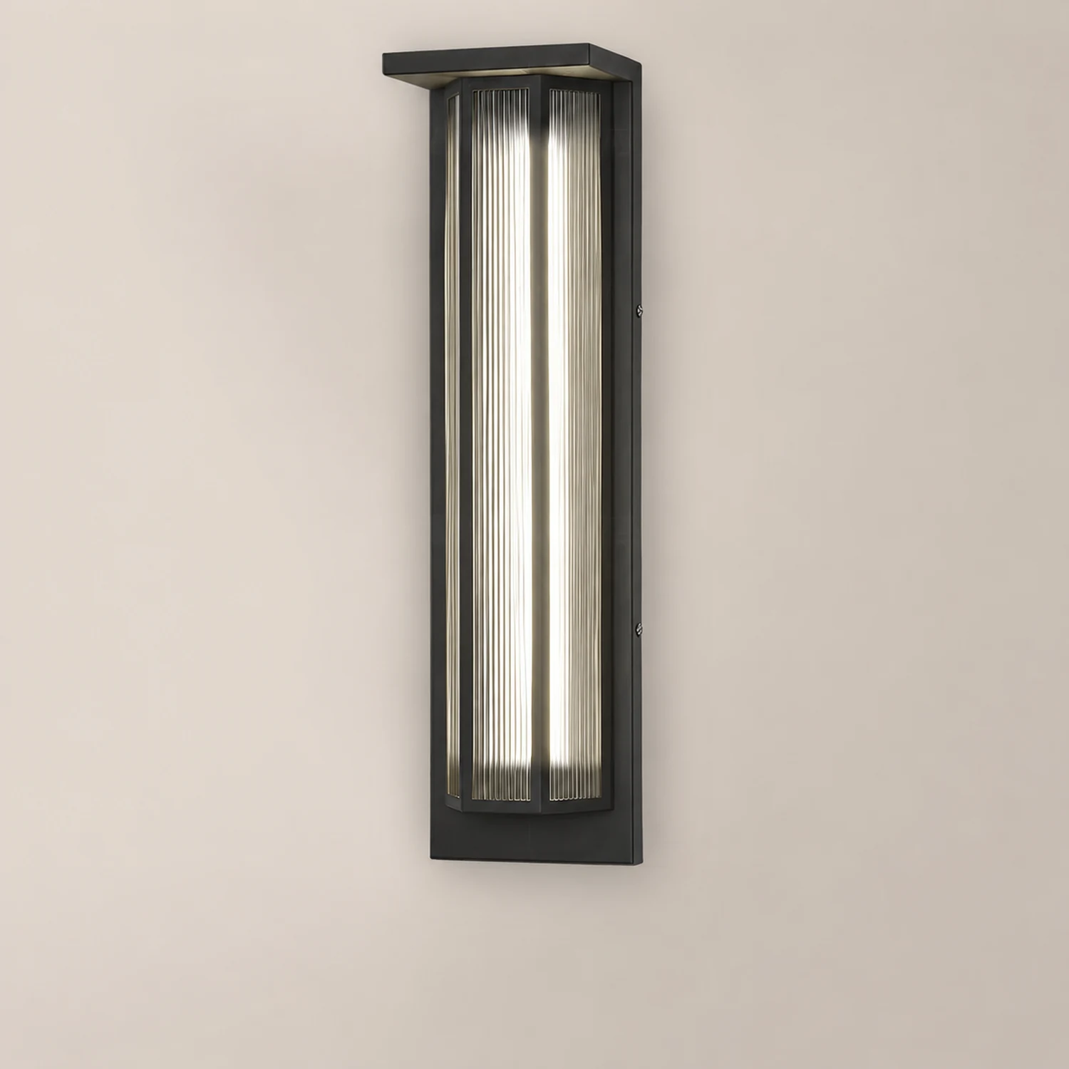 Vintage Rectangular Acrylic LED Outdoor Solar Wall Lights - Lumpaz
