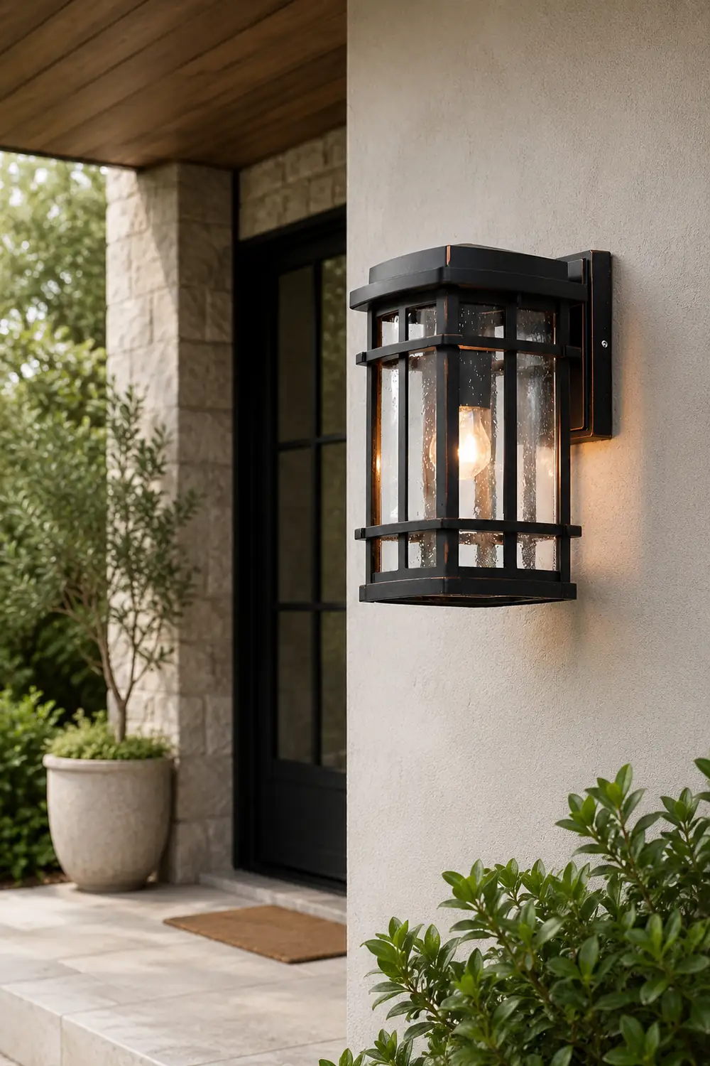 Retro Simple Waterproof Bubbles Glass Shade Modern Outdoor Wall Light - Lumpaz