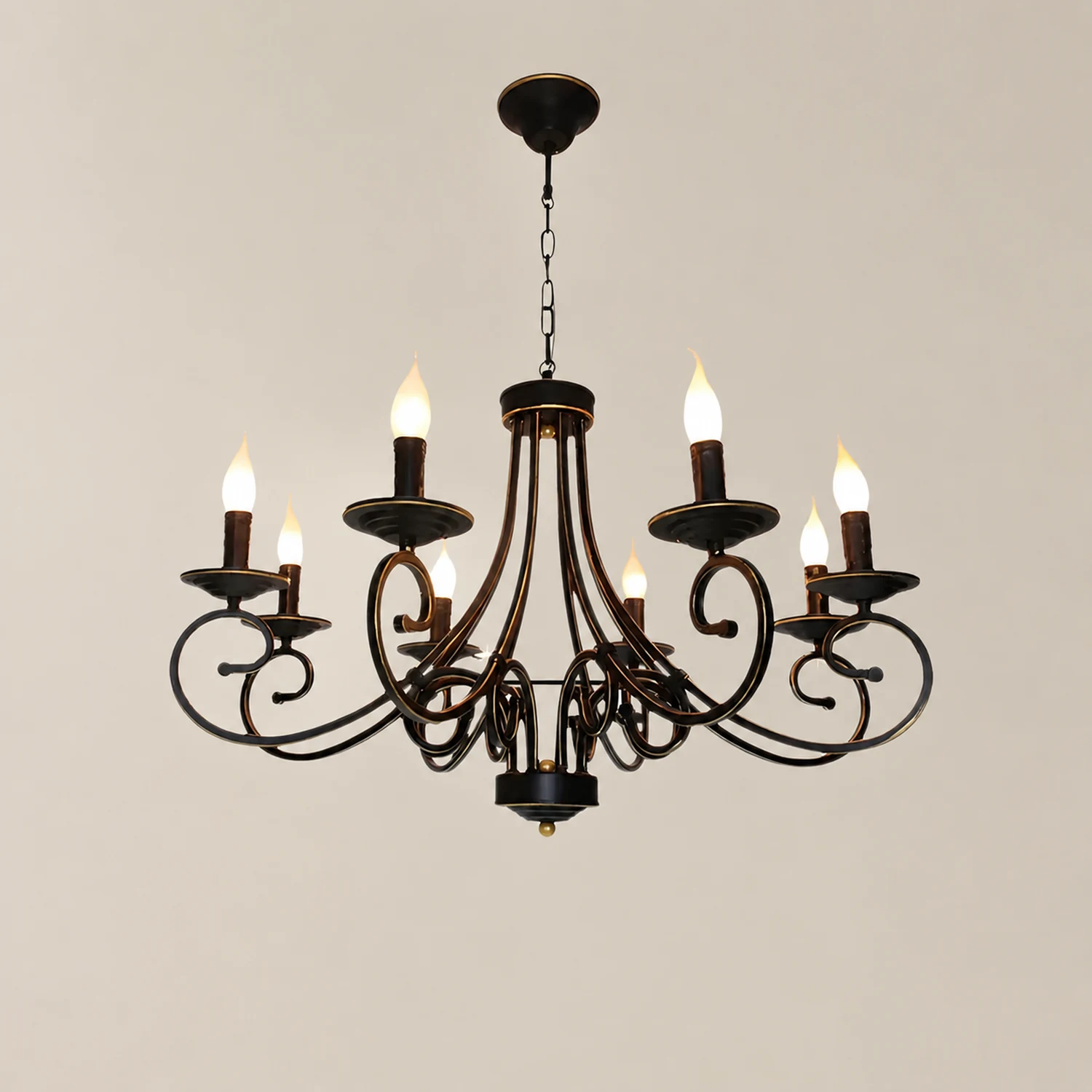 Silva Vintage Mental Candle Chandelier, Black - Lumpaz