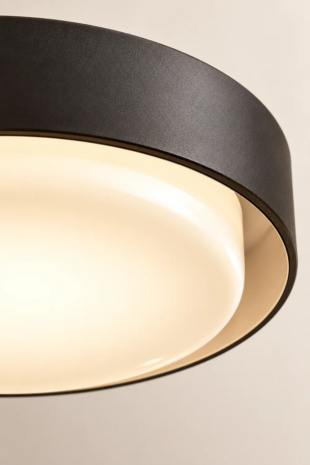 Orr Modern Round Flush Mount Ceiling Light, Metal/Acrylic, White/Black - Lumpaz