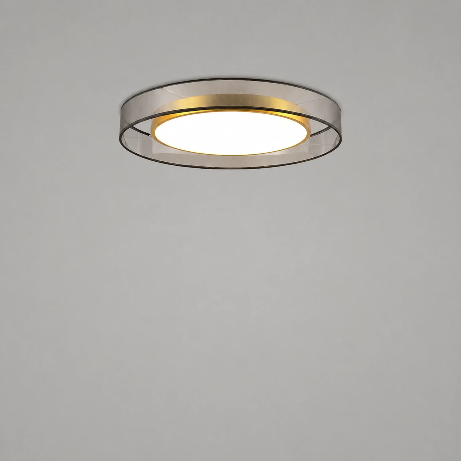 Quinn Nordic Modern Round LED Flush Mount Ceiling Light, Gold - Lumpaz