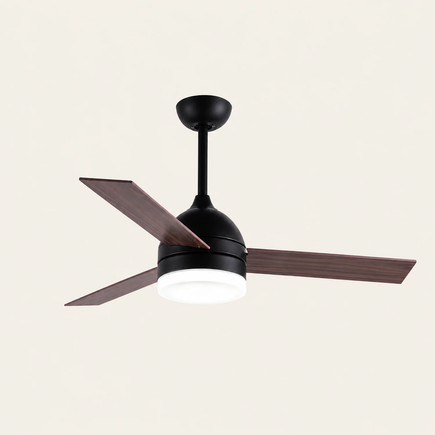 Haydn 3-Blade Modern, DC Ceiling Fan with Light, Black/White, Summer, 42'' - Lumpaz