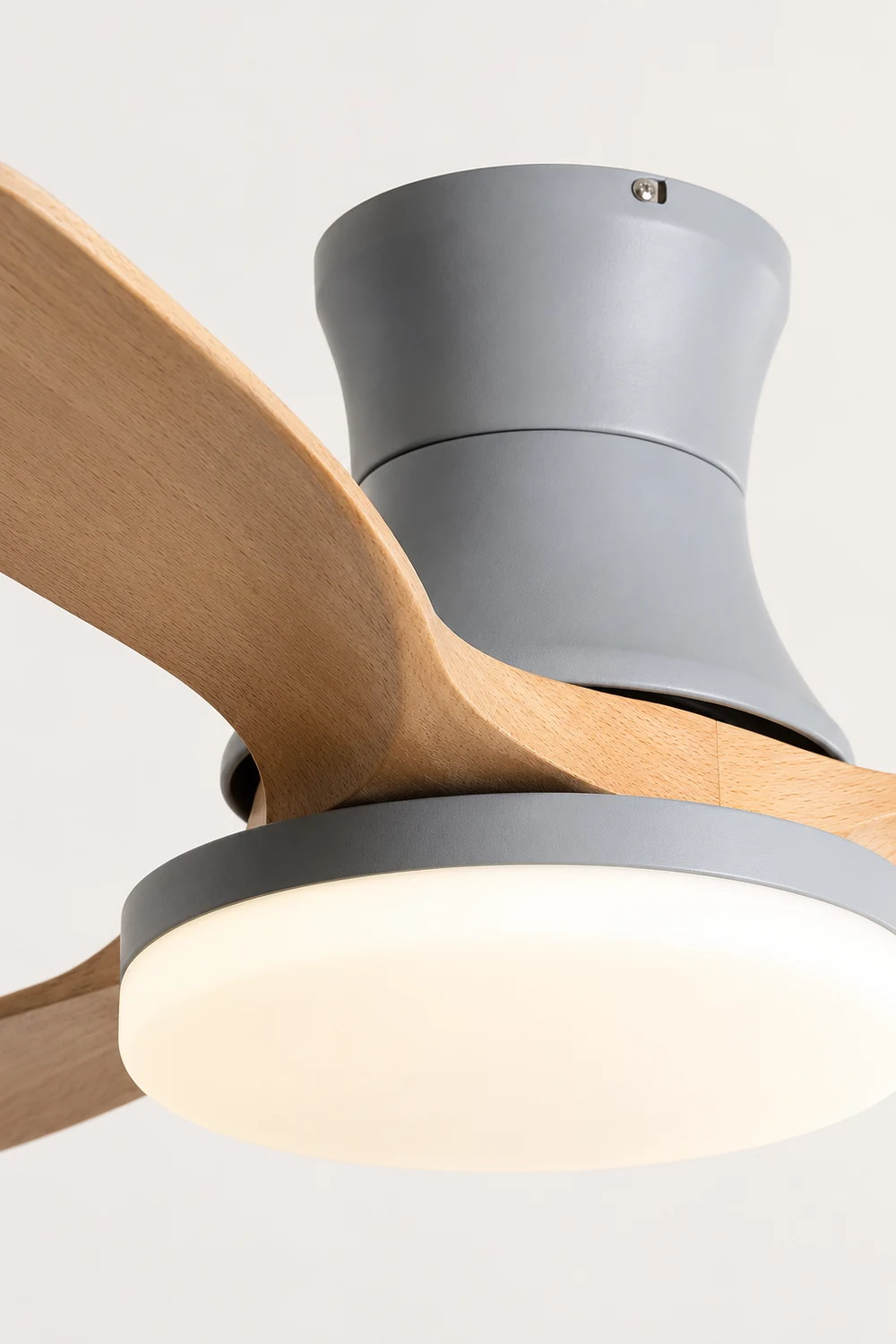 Haydn 3-Blade DC Ceiling Fan with Light, Black & Gray, Summer, 52'' - Lumpaz