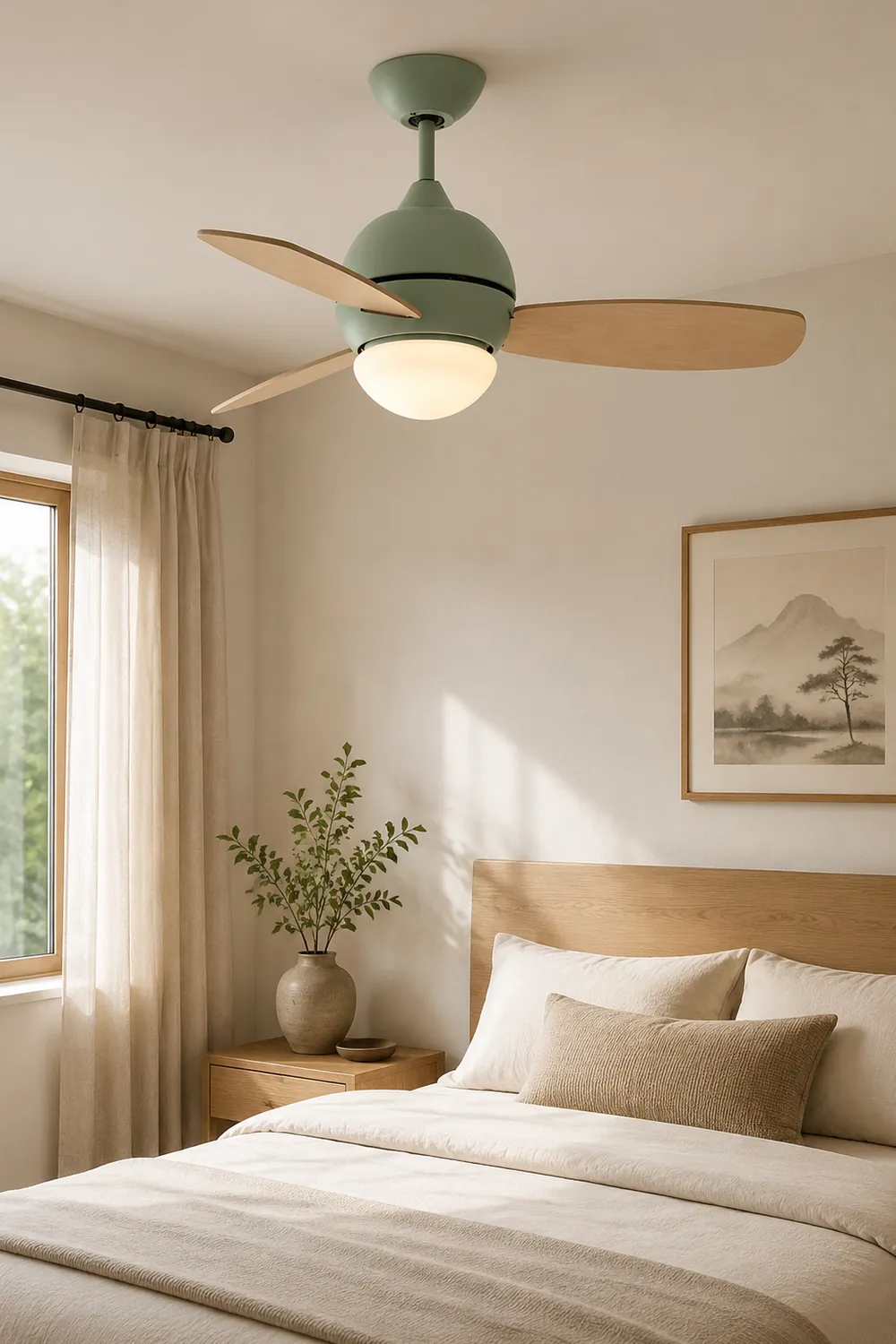 Morandi Colorful 3-Blade Ceiling Fan with Light, 6 Color, DIA 36.2'' - Lumpaz