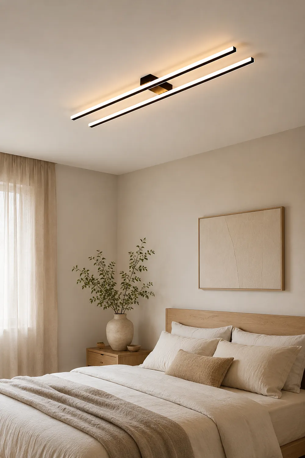 Edge Modern Minimalist LED Flush Mount Ceiling Light Bedroom - Lumpaz