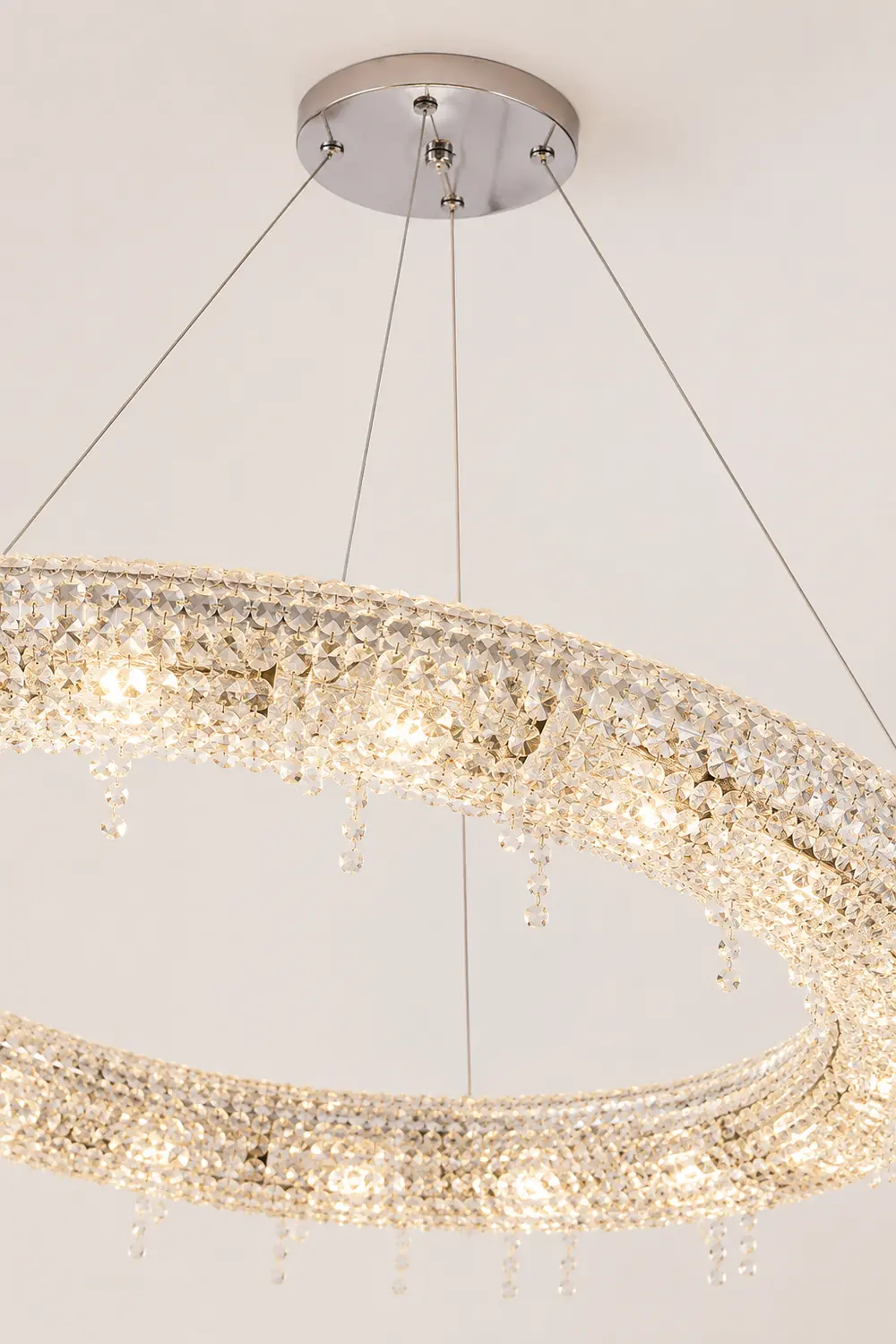 Kristy Luxury Round Crystal Pendant Light for Living Room/Dining Room - Lumpaz