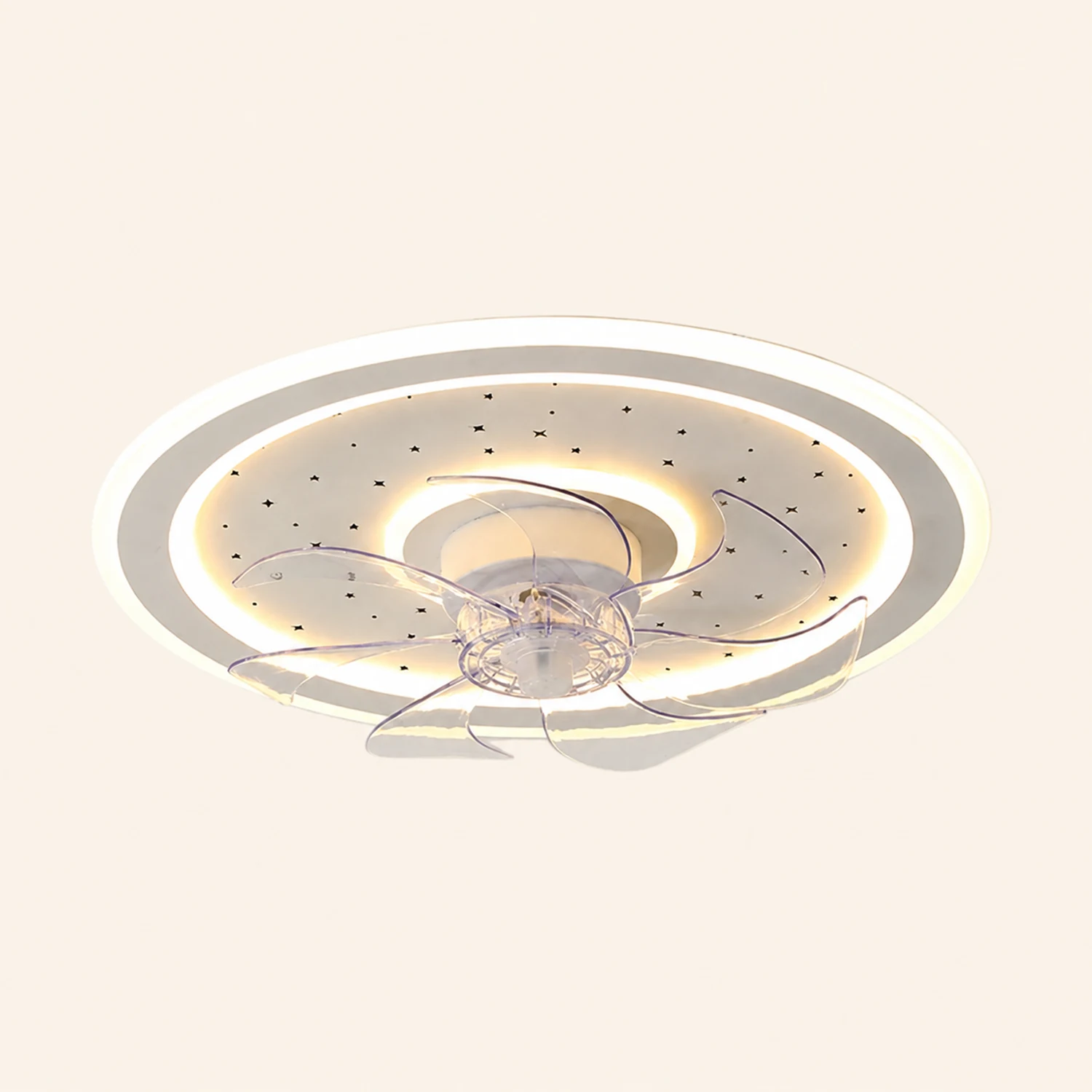 Kirsten 7/3-Blade Ceiling Fan With Light, 8 Style, L 20"/24'' - Lumpaz