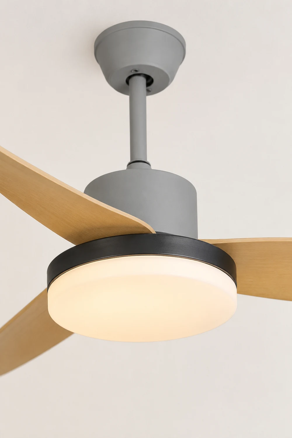 Haydn 3-Blade DC Ceiling Fan with Light, Metal & Acrylic, 37.4''/44.09'' - Lumpaz