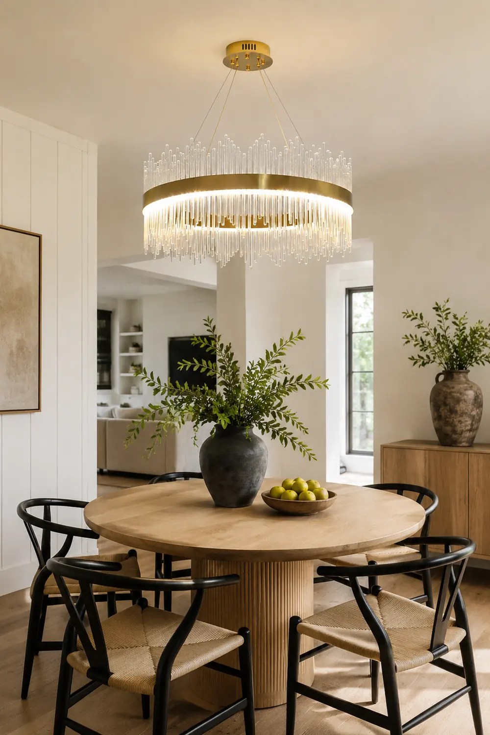 Marilyn Modern Round/Rectangular Chain Chandelier, Gold - Lumpaz