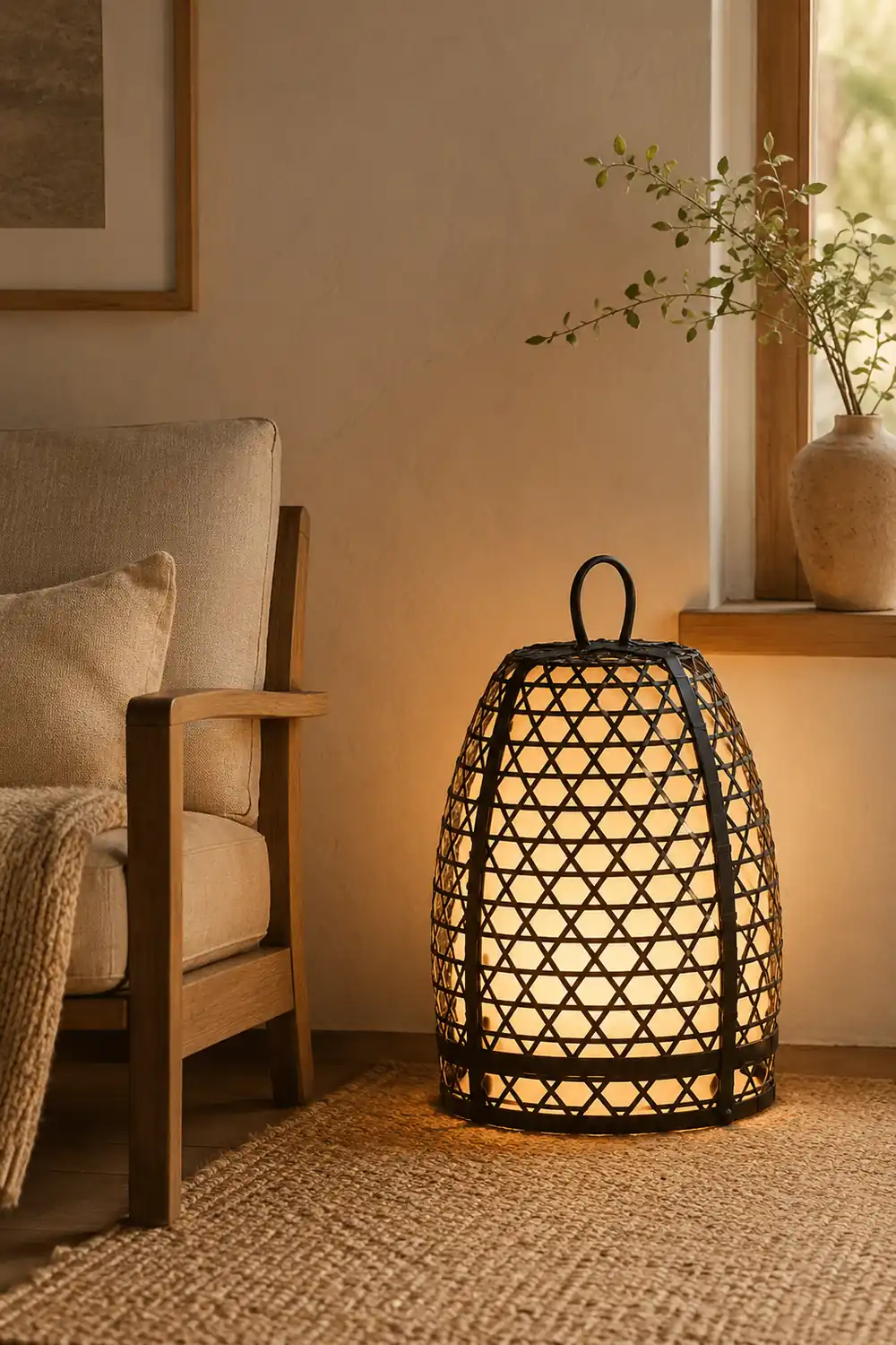Alessio Retro Cage Shaped Metal Acrylic Floor Lamp - Lumpaz