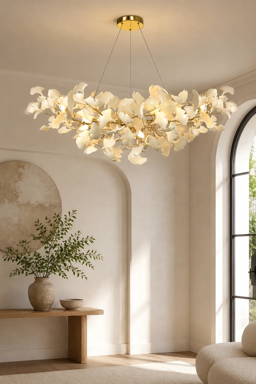 Ophelia Modern Luxury Gold Entryway Chandelier Metal/Ceramics Living Room - Lumpaz