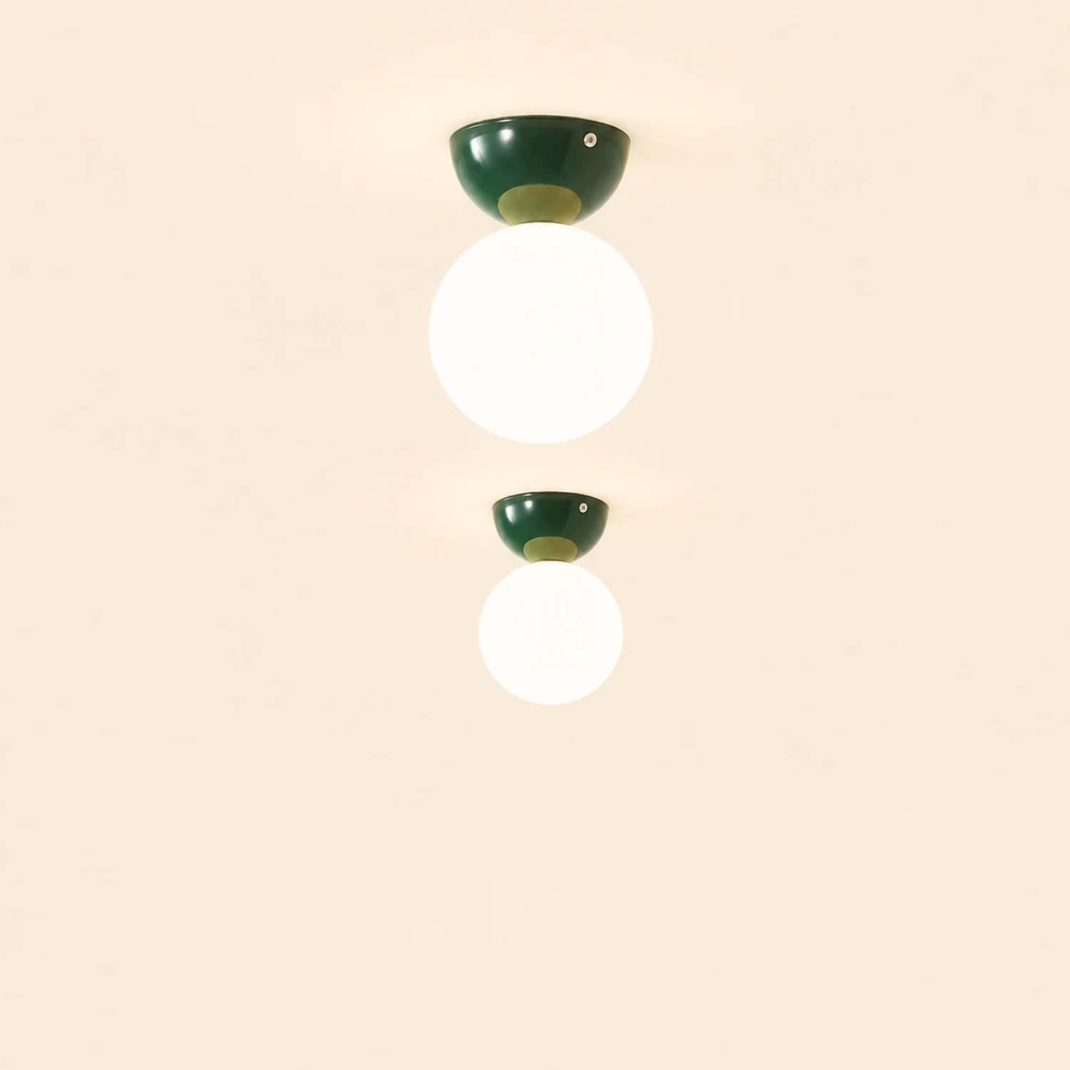 Valentina Vintage Cream Style Ceiling Light Red Chrome Green Bedroom - Lumpaz