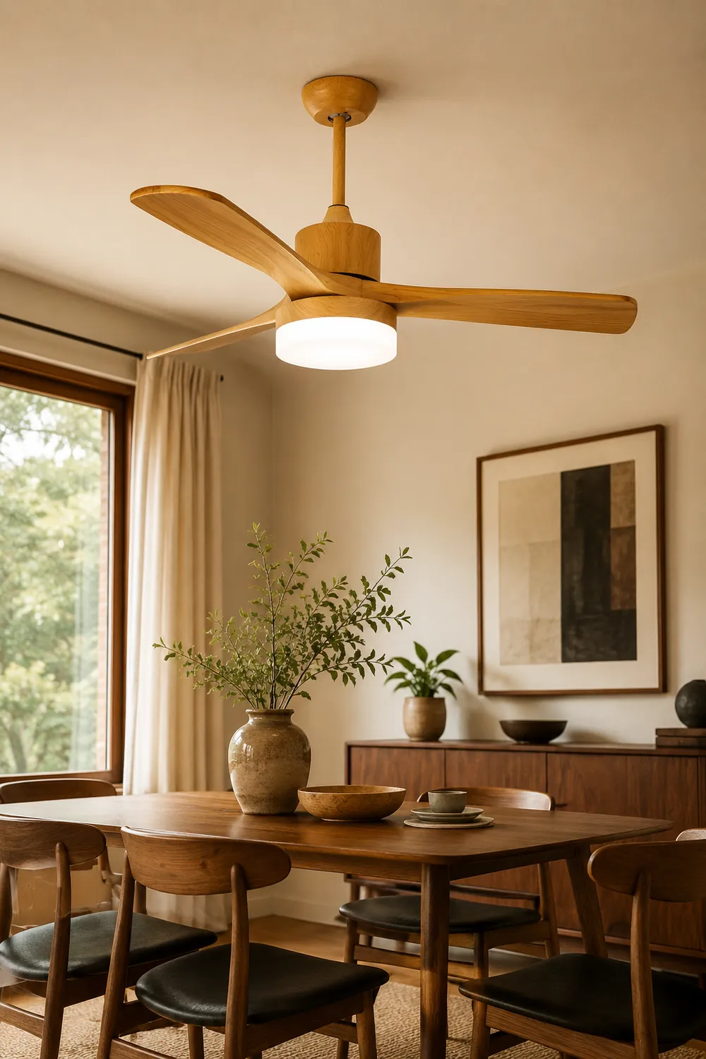 Ozawa 3-Blade Ceiling Fan with Light, Wooden, 2 Color, 43'' - Lumpaz