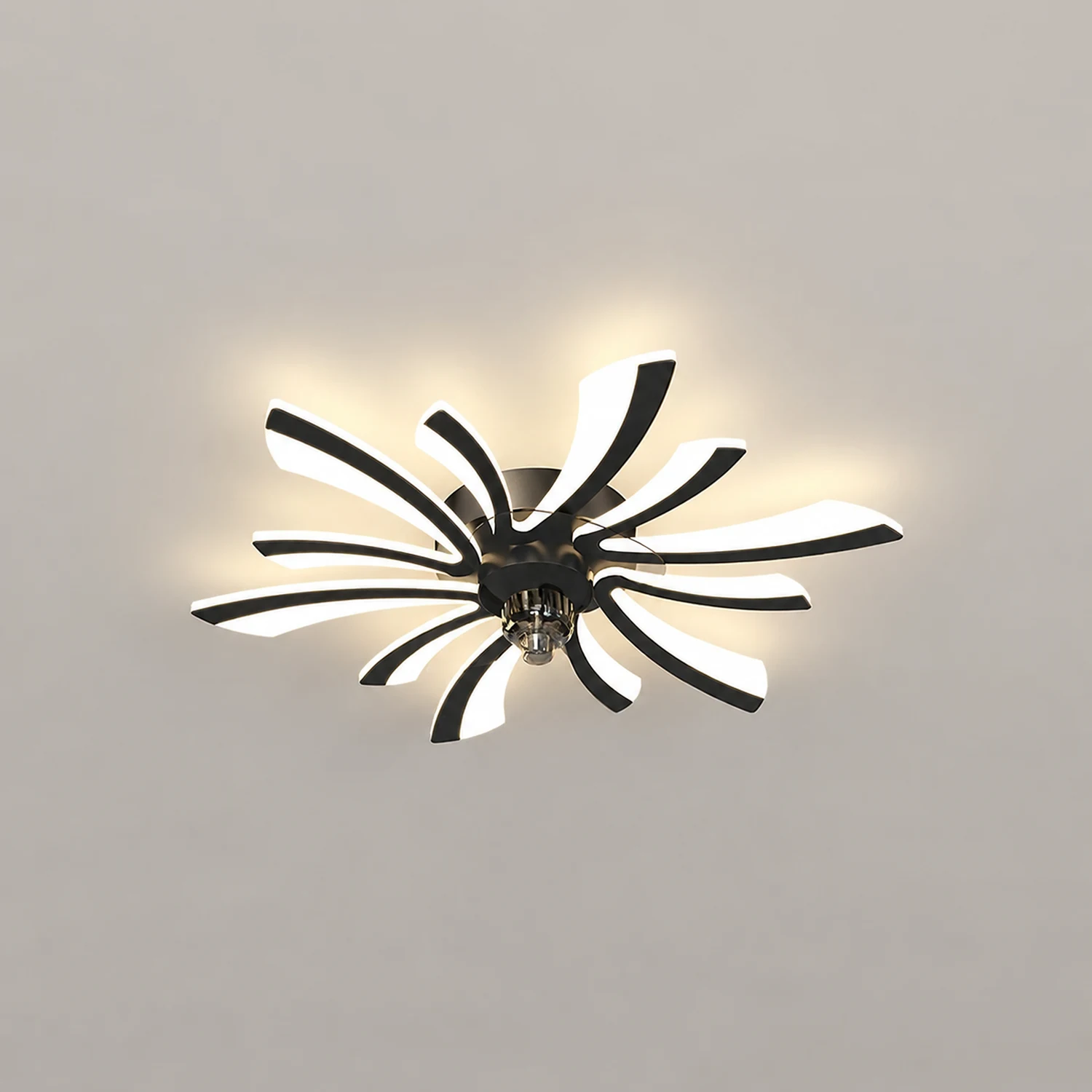 Hana Modern Flower Ceiling Fan with Light, 3 Color, L 25.5"/27"/31"/35.5" - Lumpaz