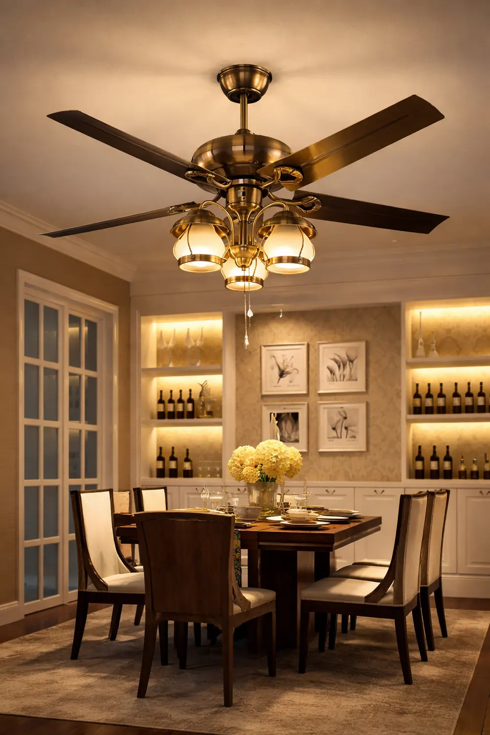 Alessio 4-Blade Rustic DC Ceiling Fan with Light, Summer, 51'' - Lumpaz