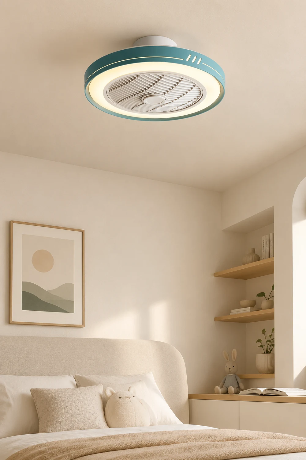 Kirsten 5-Blade Ceiling Fan with Light, 5 Color, DIA 20" - Lumpaz