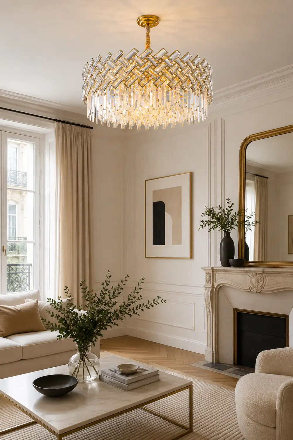 Marilyn Luxury Gold Chandelier, Crystal & Metal - Lumpaz