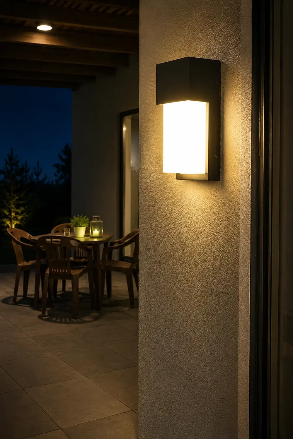 Rectangular Waterproof LED 10W Black Outdoor Wall Light - Lumpaz
