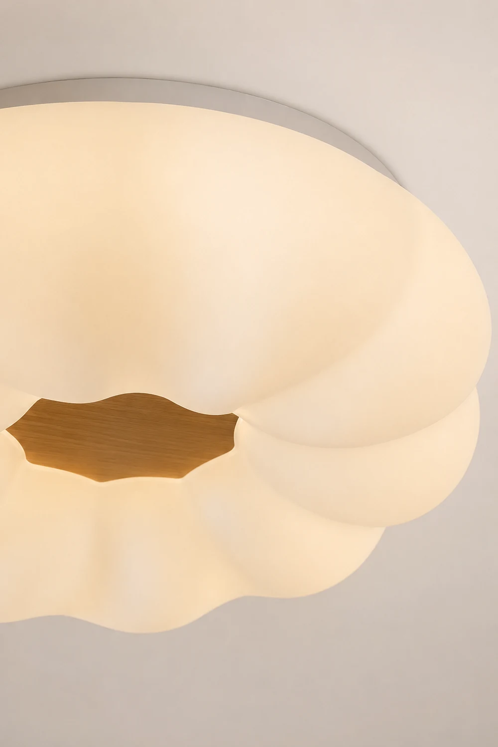 Ozawa Flush Mount Ceiling Light Dimmable, Wooden - Lumpaz