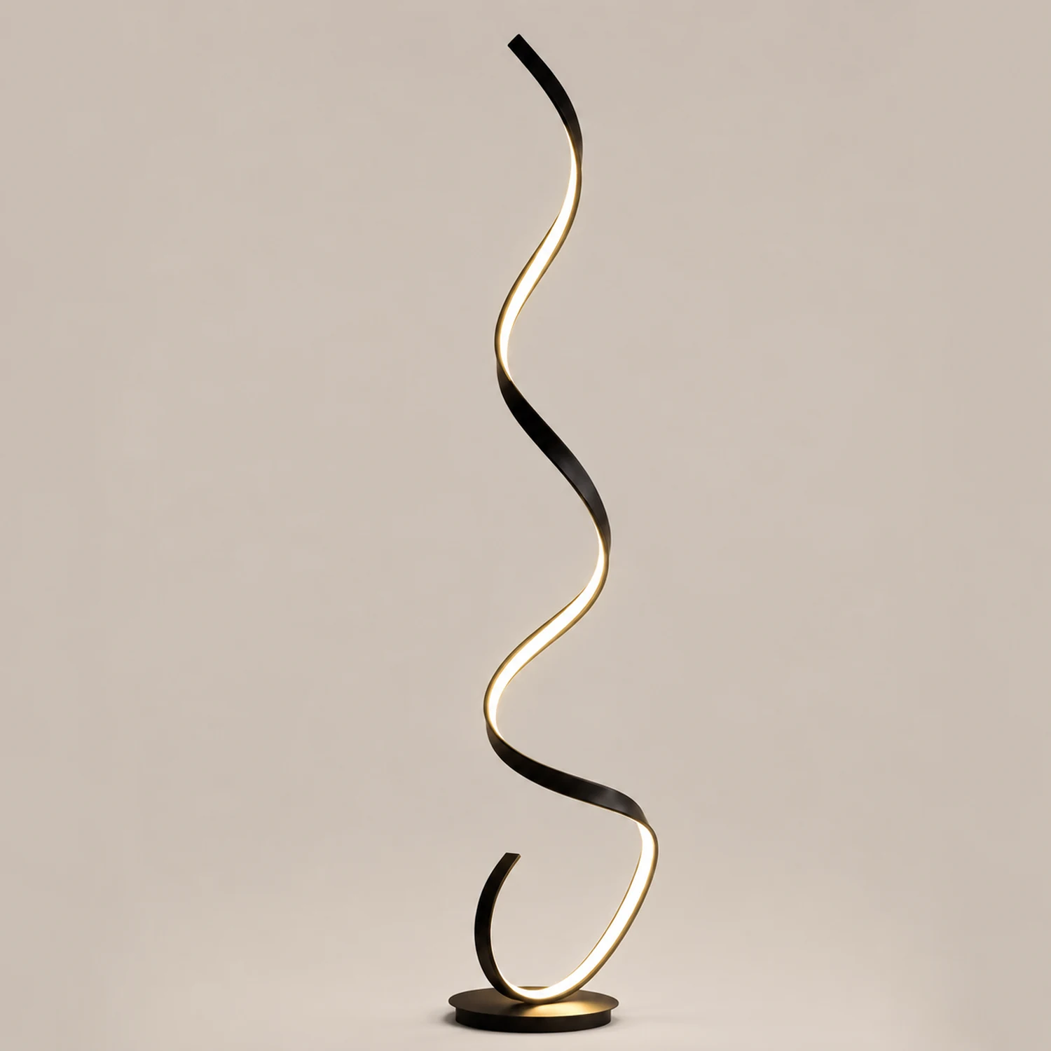Modern Steamline Minimalist linear Floor Lamp, White/Black - Lumpaz