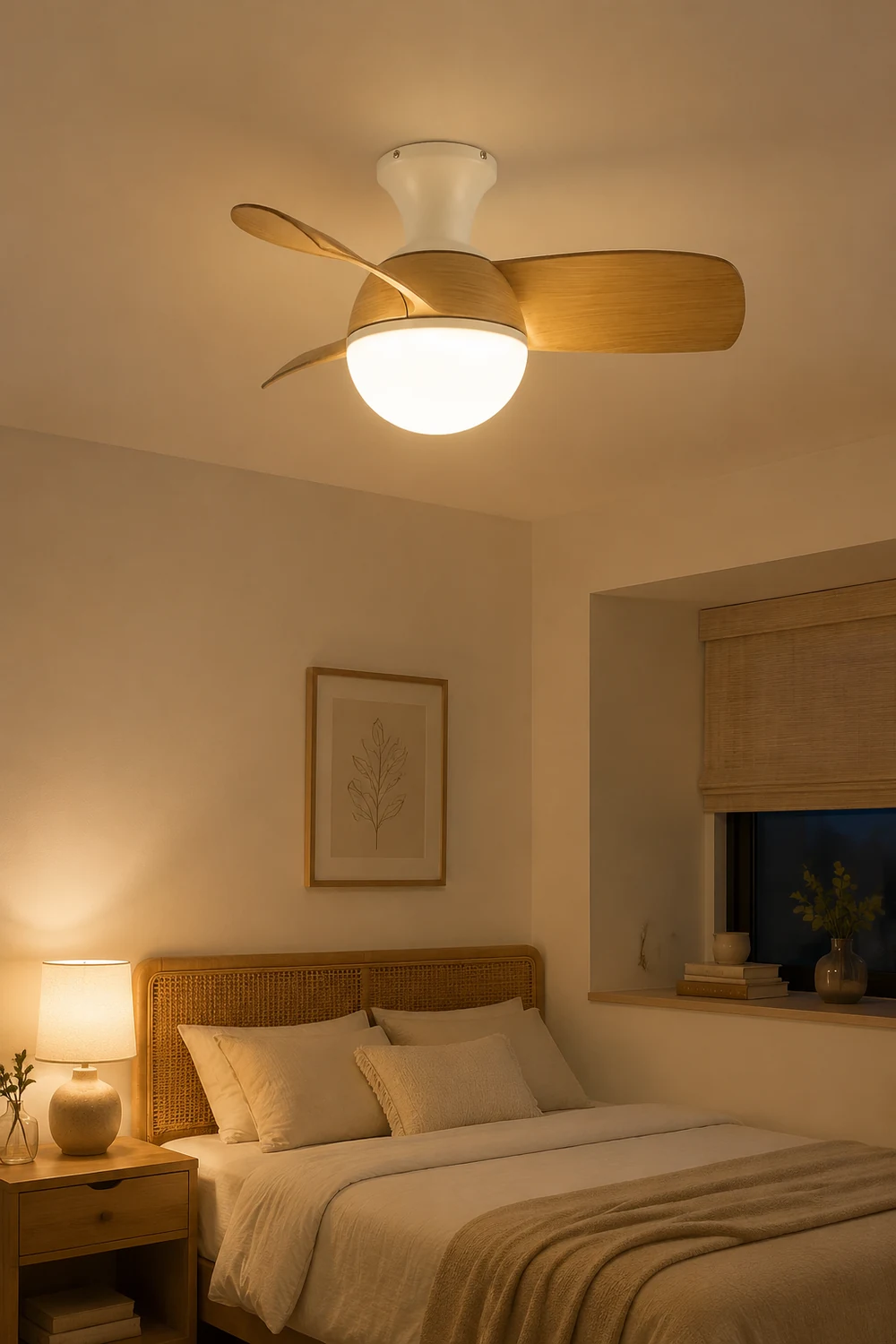 Morandi 3-Blade Basic Ceiling Fan with Light, 3 Color, 30'' - Lumpaz