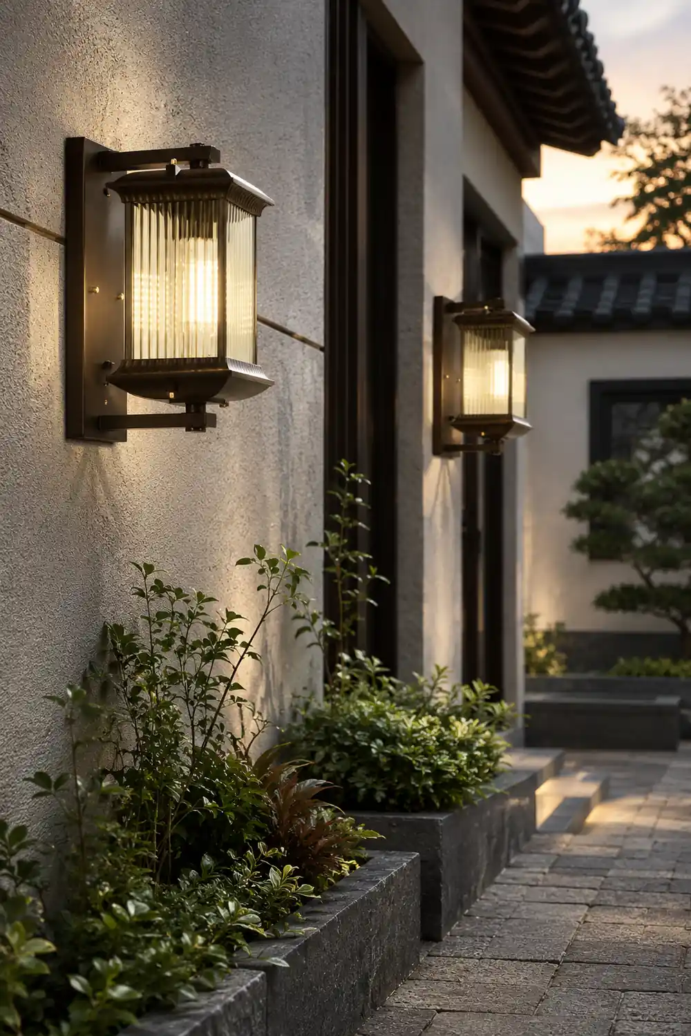 Outdoor Waterproof Creative Glass Shade Brown Retro Exterior Wall Lights复制 - Lumpaz