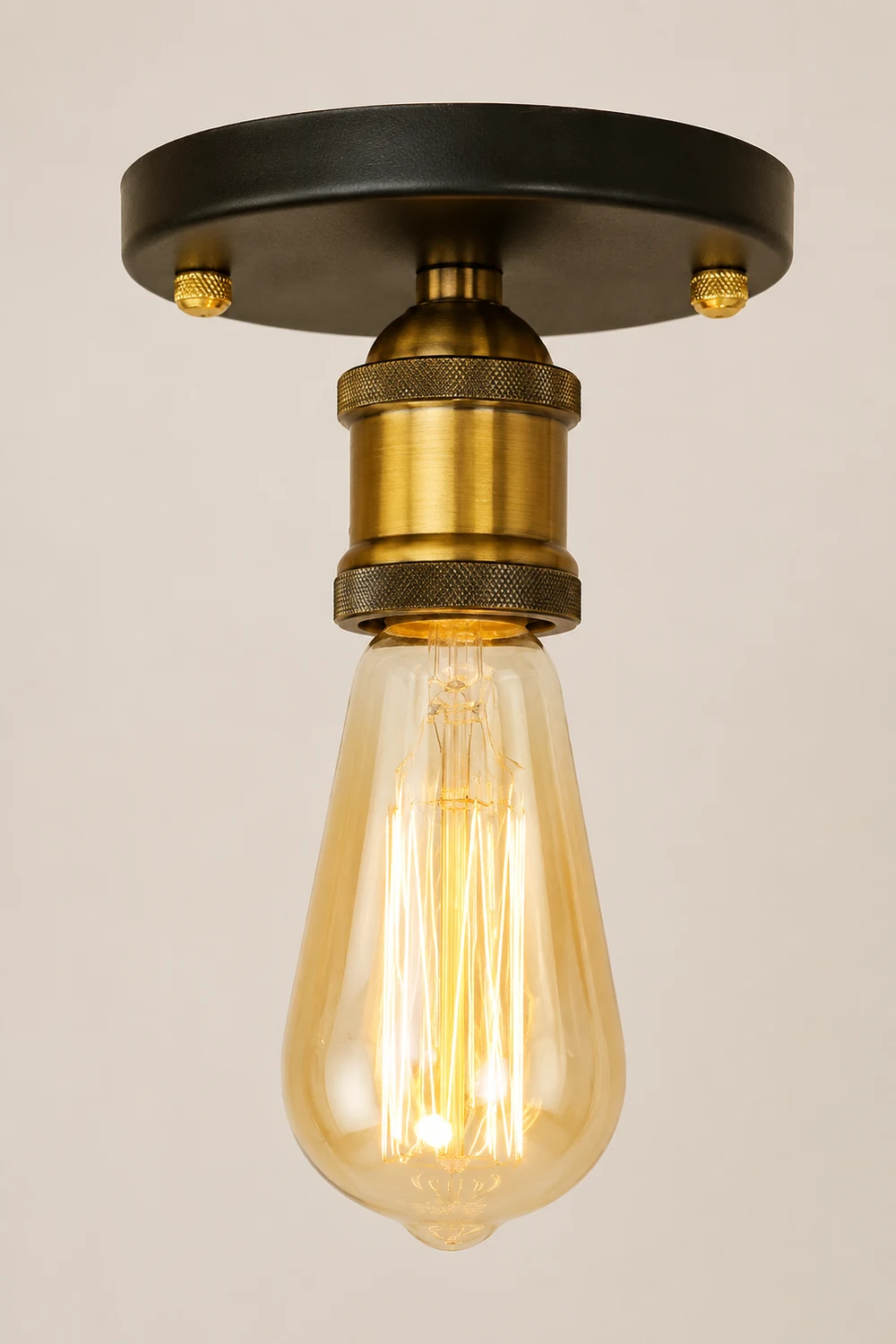 Alessio Retro Vintage Bulb Semi-Flush Mount Ceiling Light - Lumpaz