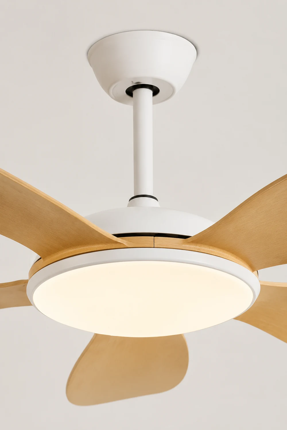 Ozawa 5-Blade Modern Wood DC Ceiling Fan with Light, 47.2''/51.2'' - Lumpaz